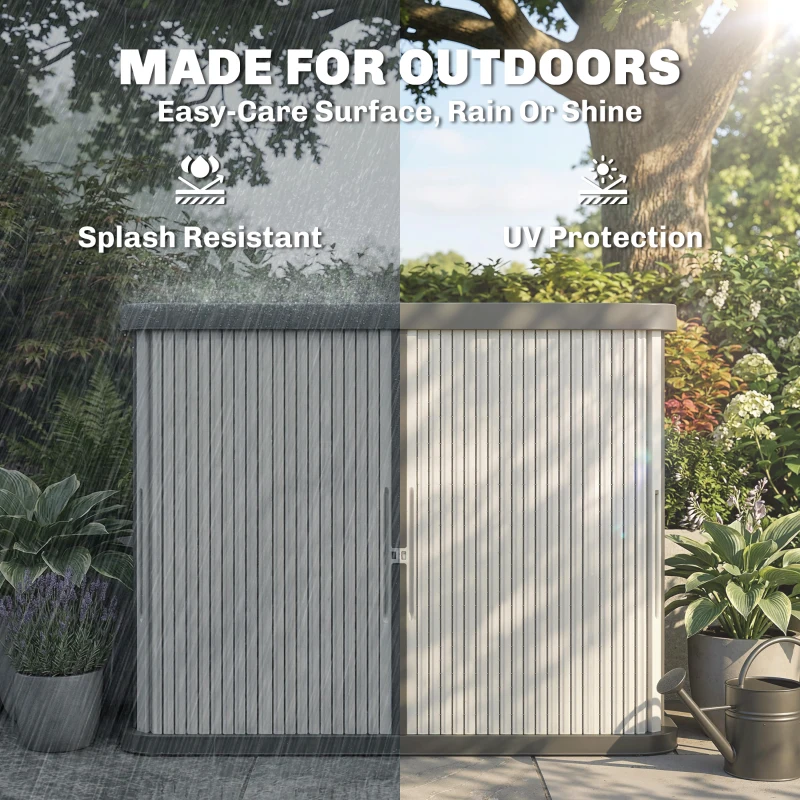 Outsunny 127 Gallon Outdoor Storage Box, UV Resistant Garden Storage Container for Patio, Porch, Poolside, Light Brown