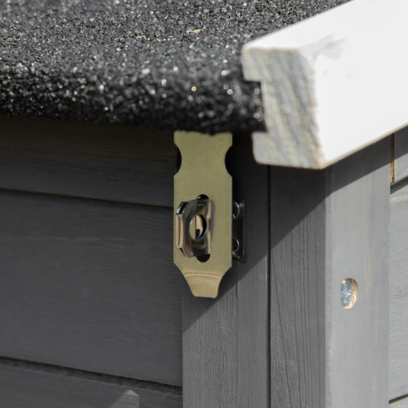 PawHut 79" Wooden Chicken Coop, Outdoor Hen House, Poultry Habitat with Removable Tray, Nesting Box, Run, Ramp, Grey