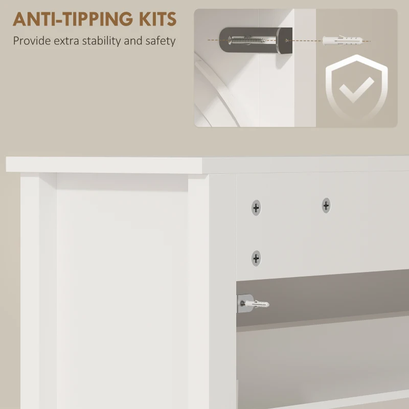 HOMCOM Slim Shoe Cabinet with 3 Flip Drawers, Shoe Storage Cabinet with Adjustable Shelves for Entryway, Holds 18 Pairs, White