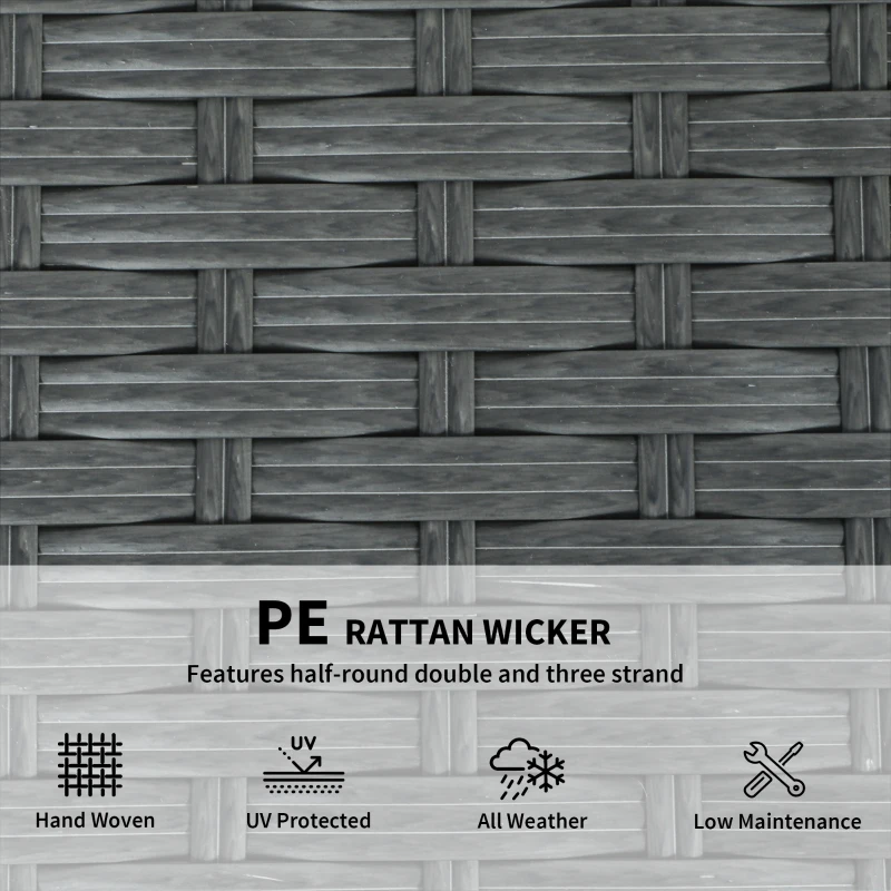 Outsunny 2 Seater Outdoor Couch Patio Sofa with Deep Seat, Cushions, Wide Armrests for Garden, Balcony, Porch, Dark Grey