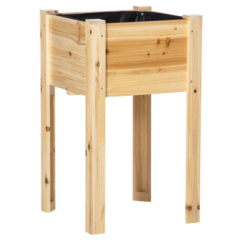 Outsunny Raised Garden Bed Set of 3, Wood Planter Box, Outdoor Freestanding Garden Boxes for Fruit Vegetable Flower Herb