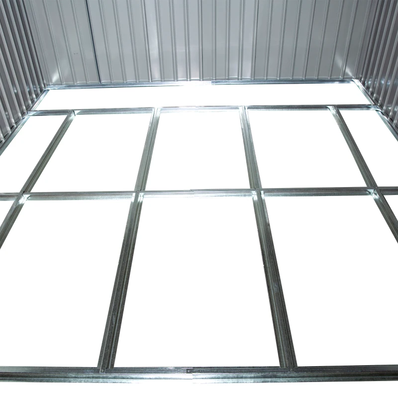 Outsunny 11' x 9' Metal Storage Shed Garden Tool House with Double Sliding Doors, 4 Air Vents for Backyard, Patio, Lawn Dark Grey