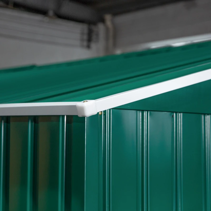 Outsunny 11' x 13' Practical Backyard Garden Storage Tool Shed with Double Sliding Door Garden Tool Shed with 4 Ventilation Slots, Green