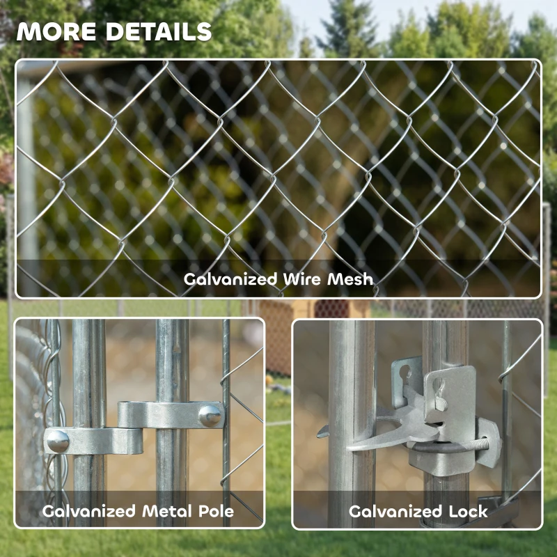 PawHut Dog Playpen Outdoor, Walk-in Dog Run Kennel Puppy Exercise Pen Indoor Outdoor with DIY Door and Galvanized Steel Frame