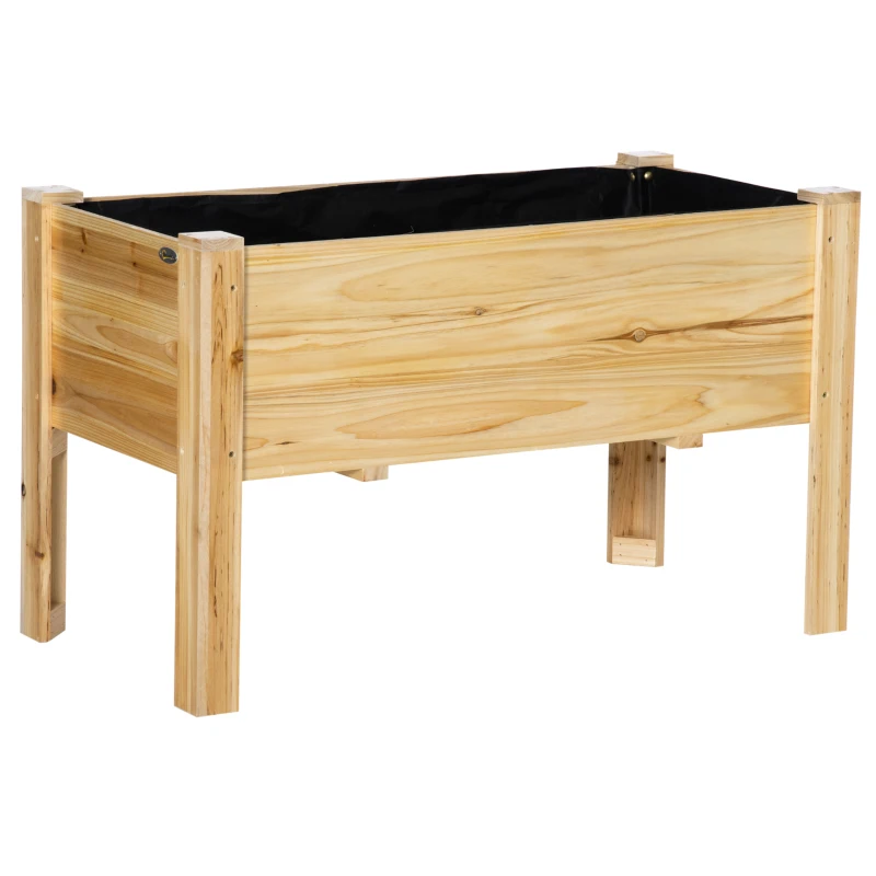 Outsunny Raised Garden Bed Set of 3, Wood Planter Box, Outdoor Freestanding Garden Boxes for Fruit Vegetable Flower Herb