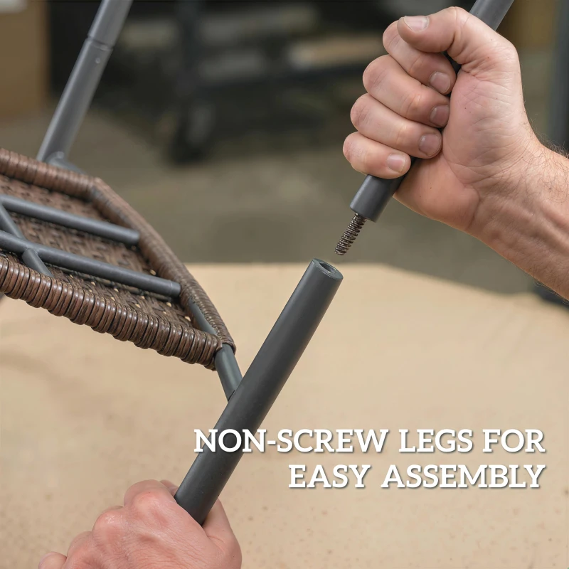 Outsunny 5 Pieces Outdoor Dining Set for 4, PE Wicker Rattan Patio Furniture Set with Stackable Chairs and Glass Table Top