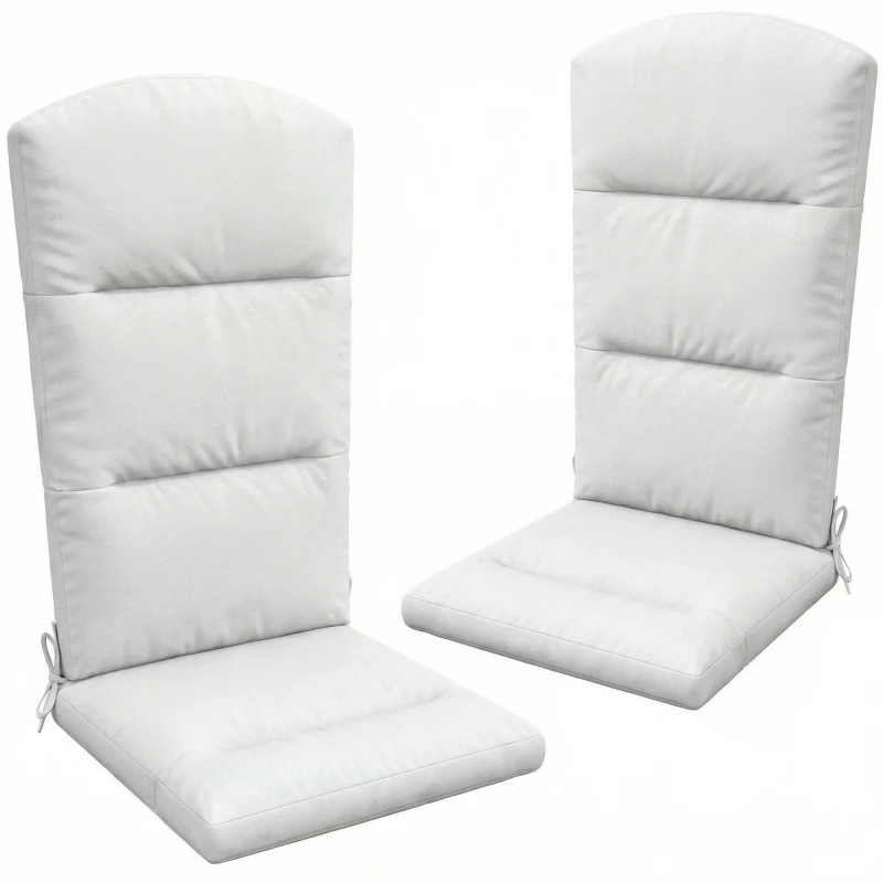 Outsunny Patio Chair Cushion for Adirondack Chairs Replacement Cushion with Back and Ties, Light Grey