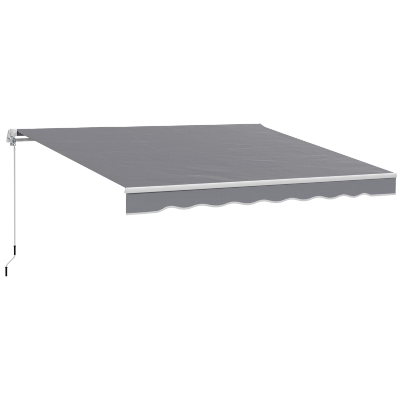 Outsunny 8' x 7' Retractable Awning, Patio Awnings, Sunshade Shelter with 280 g/m² UV & Water-Resistant Fabric, Dark Grey