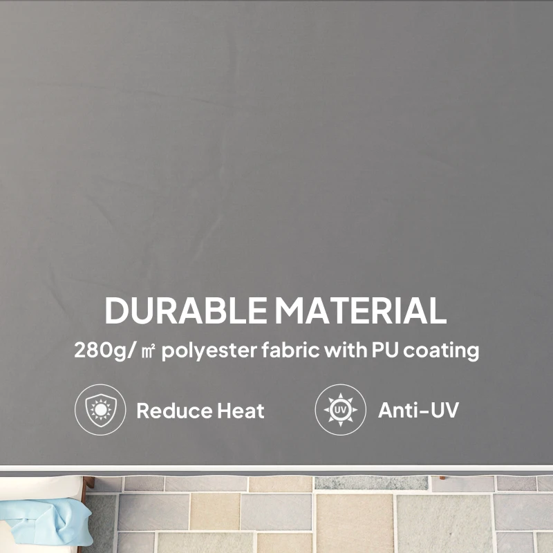 Outsunny 8' x 7' Retractable Awning, Patio Awnings, Sunshade Shelter with 280 g/m² UV & Water-Resistant Fabric, Dark Grey