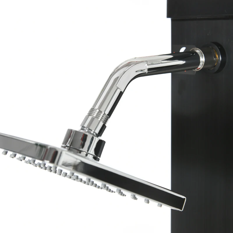 Outsunny 10.6 Gallons Solar Heated Shower with Free-Rotating Shower Head, Temperature Adjustment & Foot Shower