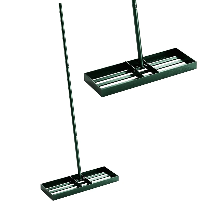 Outsunny Lawn Leveling Rake, 30" x 10" Heavy Duty Yard Leveling Rake with 66.5" Handle for Backyard, Golf Course