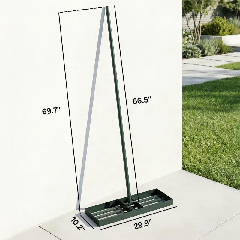 Outsunny Lawn Leveling Rake, 30" x 10" Heavy Duty Yard Leveling Rake with 66.5" Handle for Backyard, Golf Course