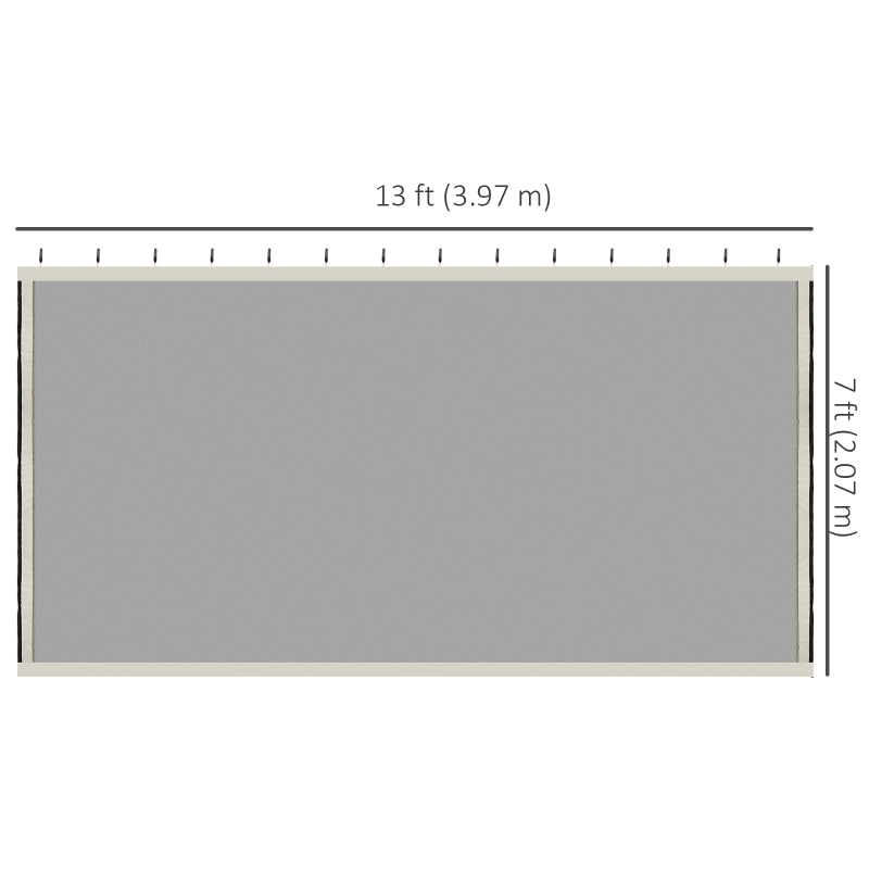 Outsunny Replacement Mosquito Netting for Gazebo 10' x 13' Black Screen Walls for Canopy with Zippers
