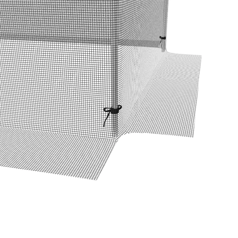 Outsunny Galvanized Steel Crop Cage, Plant Protection Tent with Zippered Door, 4' x 12', Black