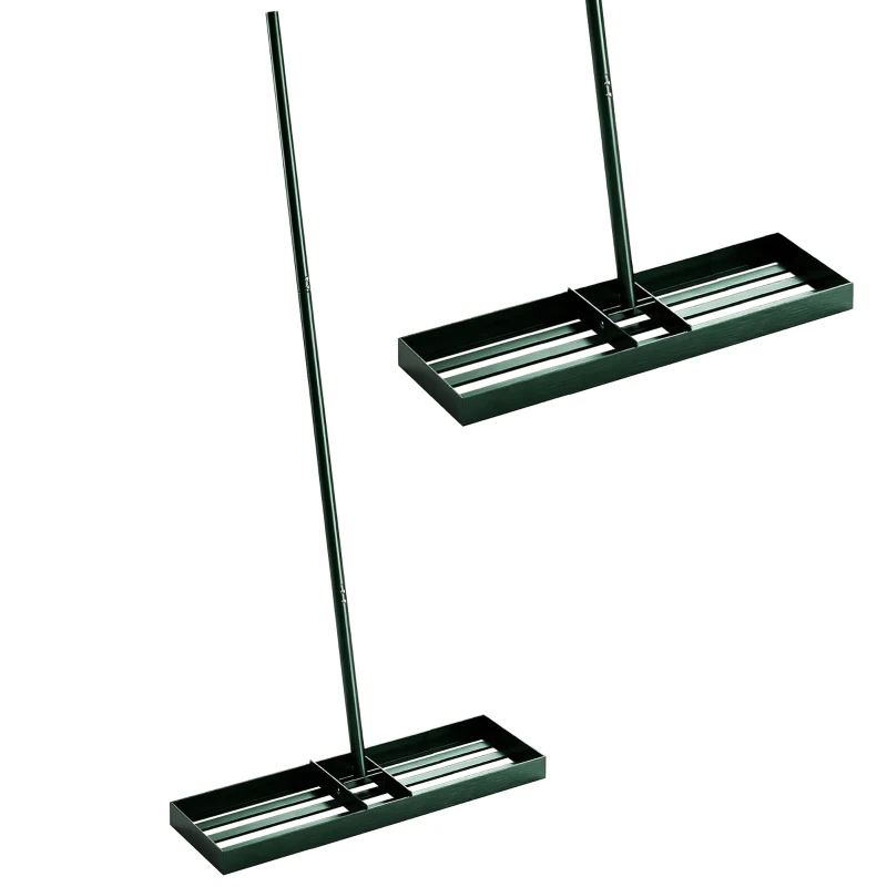 Outsunny Lawn Leveling Rake, 36" x 10" Heavy Duty Yard Leveling Rake with 66.5" Handle for Backyard, Golf Course