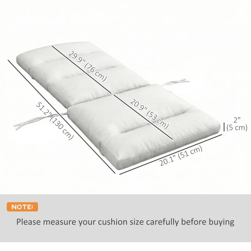 Outsunny Patio Chair Cushion for Adirondack Chairs Replacement Cushion with Back and Ties, Light Grey