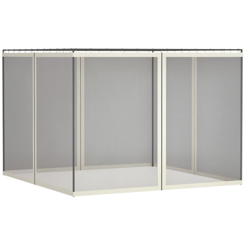 Outsunny Replacement Mosquito Netting for Gazebo 10' x 13' Black Screen Walls for Canopy with Zippers