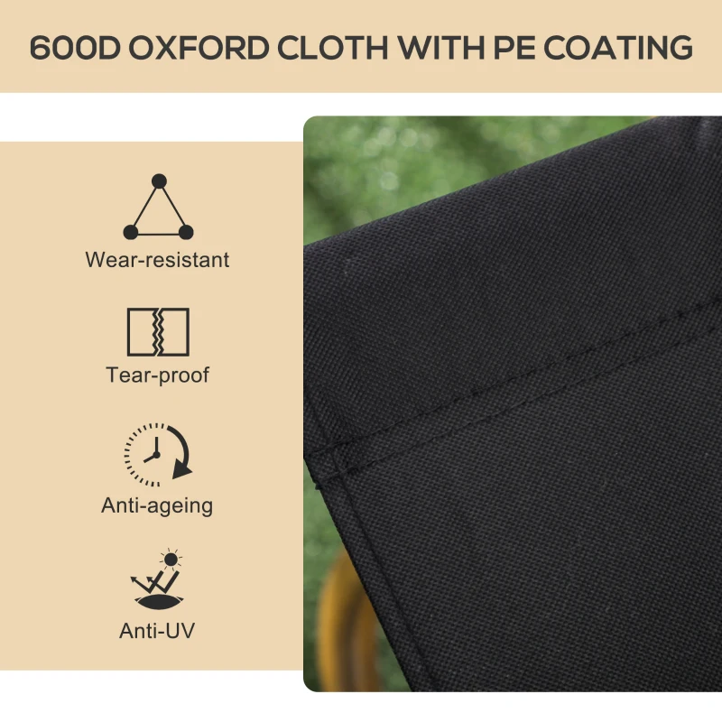 Outsunny Set of 2 Camping Chair, Lightweight Folding Chair, Portable Armchairs, Excellent for Festivals, Fishing, Black