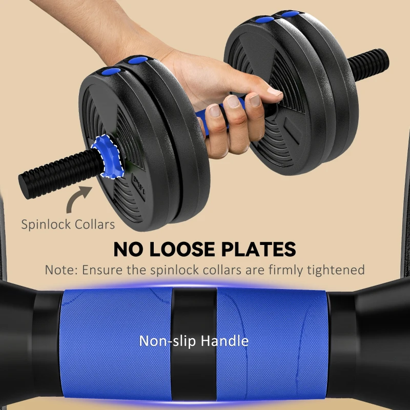 Soozier Adjustable Dumbbell Set, 3 in 1 Weights Dumbbells Set for Home Gym, 33lb Free Weights with Connector and Non-Slip Grip