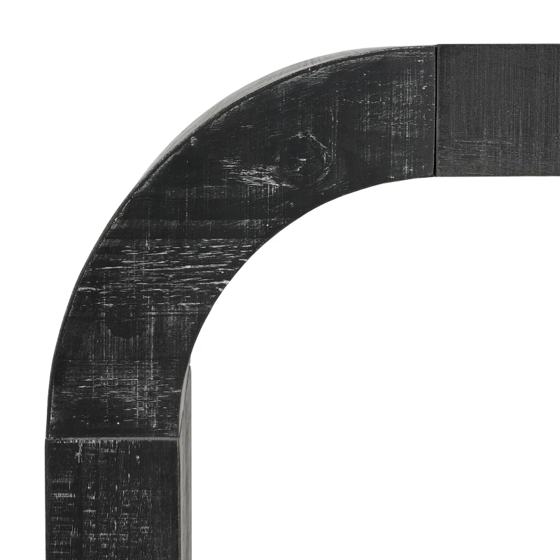 Vintage Farmhouse Console Table with Curved Edge and Distressed Wood Grain, Sturdy Sofa Table for Entryway, 52" L x 12" W x 31" H, Black