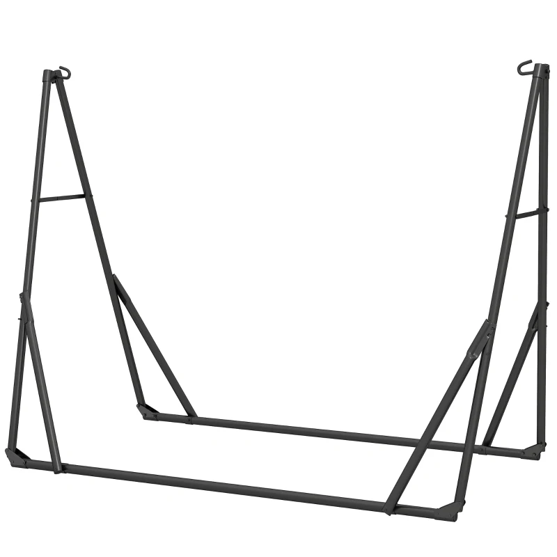 Outsunny 9.5ft Hammock Stand Only, Portable Adjustable Foldable Powder-Coated Steel Hammock Frame, Black