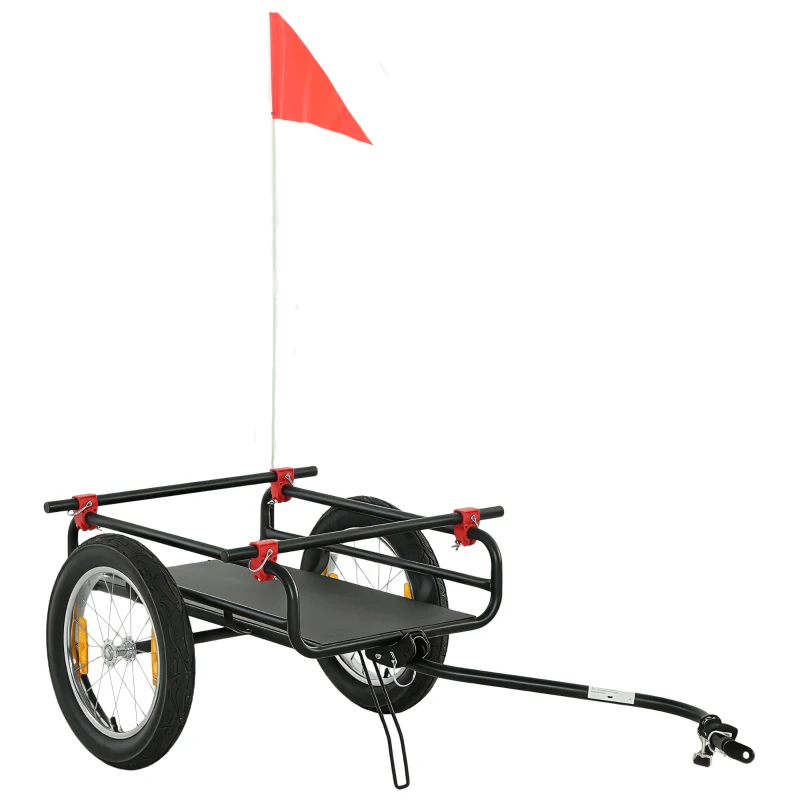 Soozier 2-In-1 Bike Cargo Trailer & Wagon Cart, Multi-Use Bicycle Trailer with Quick Release 16" Pneumatic Wheels, Kickstand