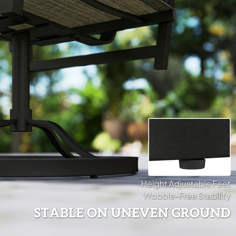 Outsunny Patio Swivel Chair Set of 2, Swivel Rocker Outdoor Chairs with High Back, for Lawn Garden Backyard Deck, Brown