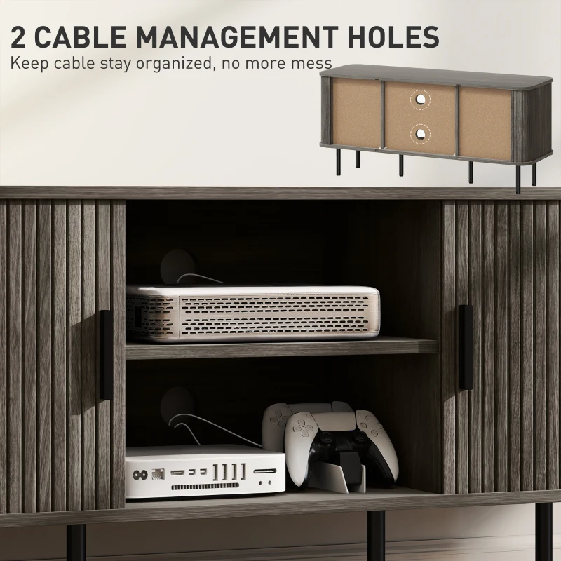 HOMCOM TV Stand Cabinet for TVs up to 55 Inches, TV Unit with Storage Shelves and Cabinets for Living Room, Grey