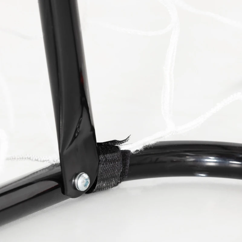 Soozier 6ft x 4ft Soccer Goal Net with Metal Frame, PE Mesh, Ground Stakes, Easy Assembly, Black