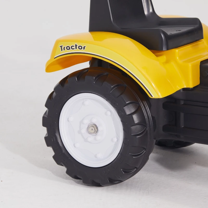 Aosom Kids Ride on Excavator, Pedal Go Kart with Front Loader Digger for 3 Year Old, Yellow