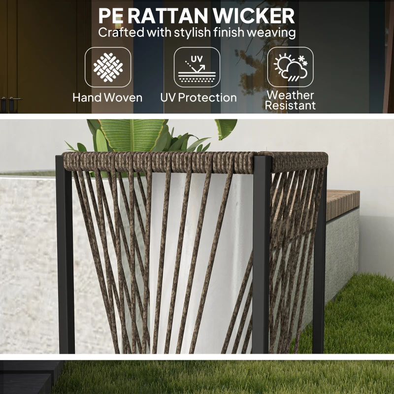 Outsunny Rattan Solar Floor Lamp, Decorative Outdoor Lamp with Auto On/Off LED Lights, IP44 for Patio, Porch, Pathway, Brown