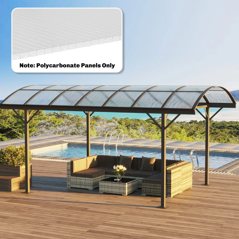Outsunny Polycarbonate Greenhouse Panels UV Protected Twin-Wall Roof Panels Clear 47.2" x 23.6", 6 Pack