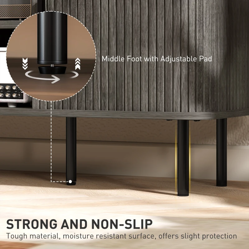 HOMCOM TV Stand Cabinet for TVs up to 55 Inches, TV Unit with Storage Shelves and Cabinets for Living Room, Grey