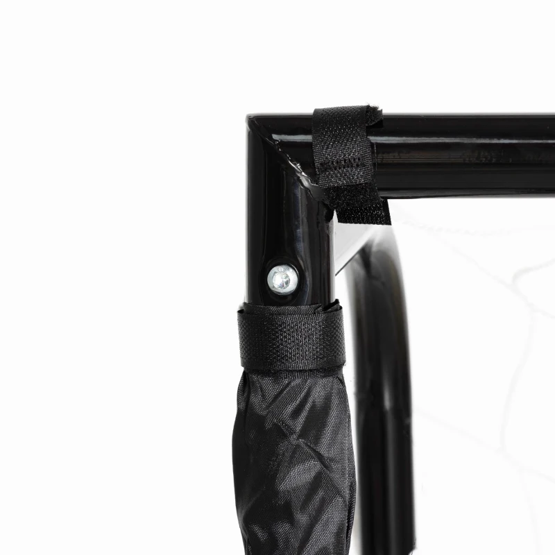 Soozier 6ft x 4ft Soccer Goal Net with Metal Frame, PE Mesh, Ground Stakes, Easy Assembly, Black