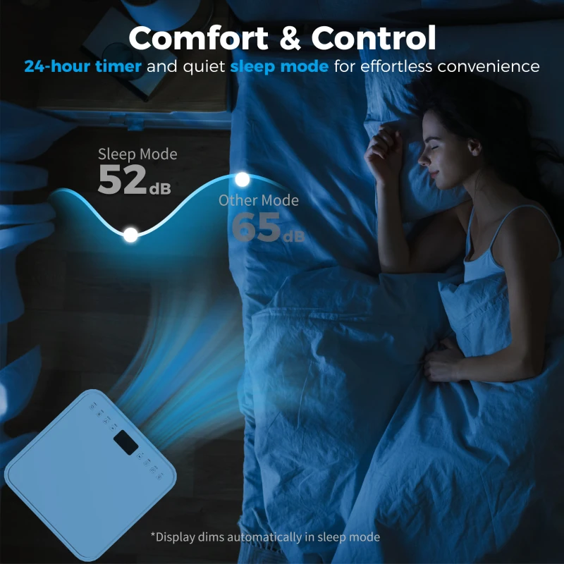 HOMCOM 10000 BTU Portable Air Conditioner with Fan & Dehumidifier Mode, Quiet AC Unit with Remote Control, 24-Hour Timer, White