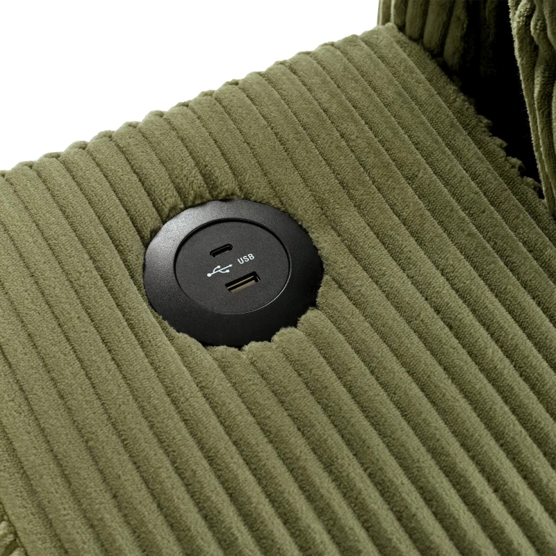 Large Corner Sectional Sofa with Extra-Thick Cushions, Comfortable Upholstered Couch for Living Room, 111.5" L x 59" W x 32" H, Green