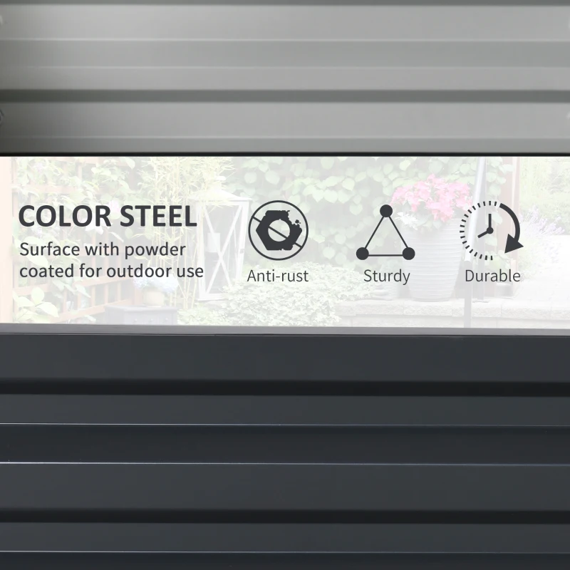 Outsunny Galvanized Raised Garden Bed, 4' x 2' x 1' Metal Planter Box, for Growing Vegetables, Flowers, Herbs, Succulents, Gray