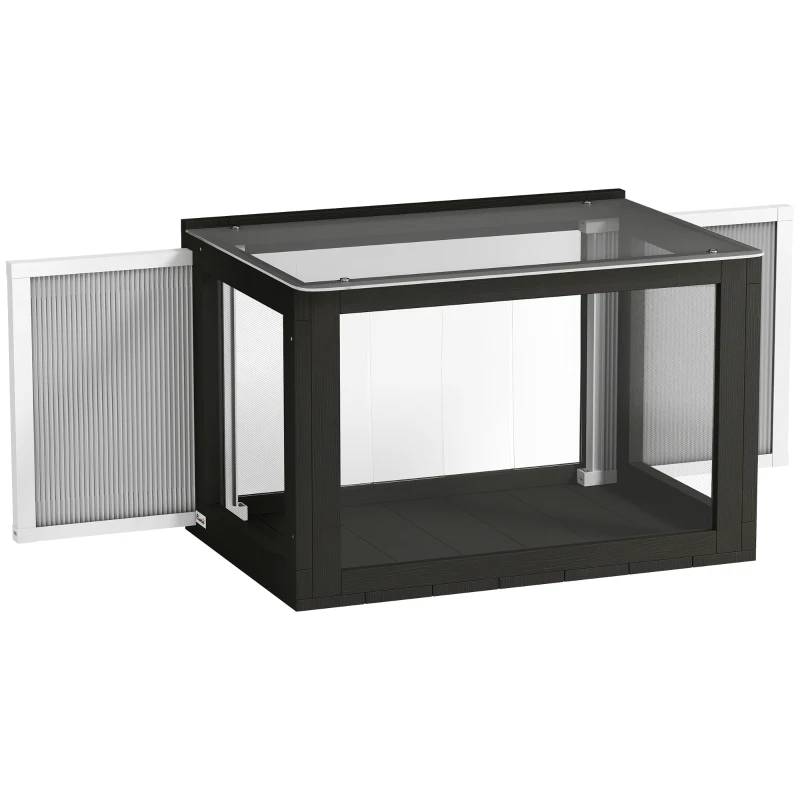 PawHut Catio Outdoor Cat Enclosure 25"–41" Outdoor Cat House for Sunbathing, Napping & Overlooking