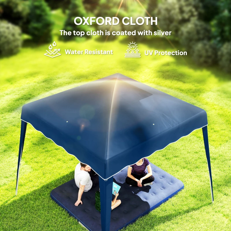 Outsunny 8' x 8' Pop Up Canopy, Outdoor Foldable Tent, Portable Canopy Tent with Carrying Bag for Camping, Party, Picnic, Blue