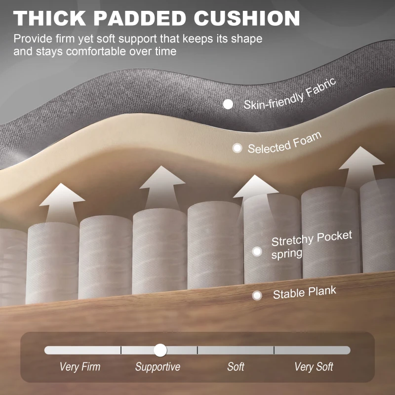 HOMCOM Mid-Century Modern Accent Chair, High Wingback Reading Chair, Button-Tufted Upholstered Fabric Armchair with Retro Wood Legs for Apartment, Living Room, Bedroom, Gray