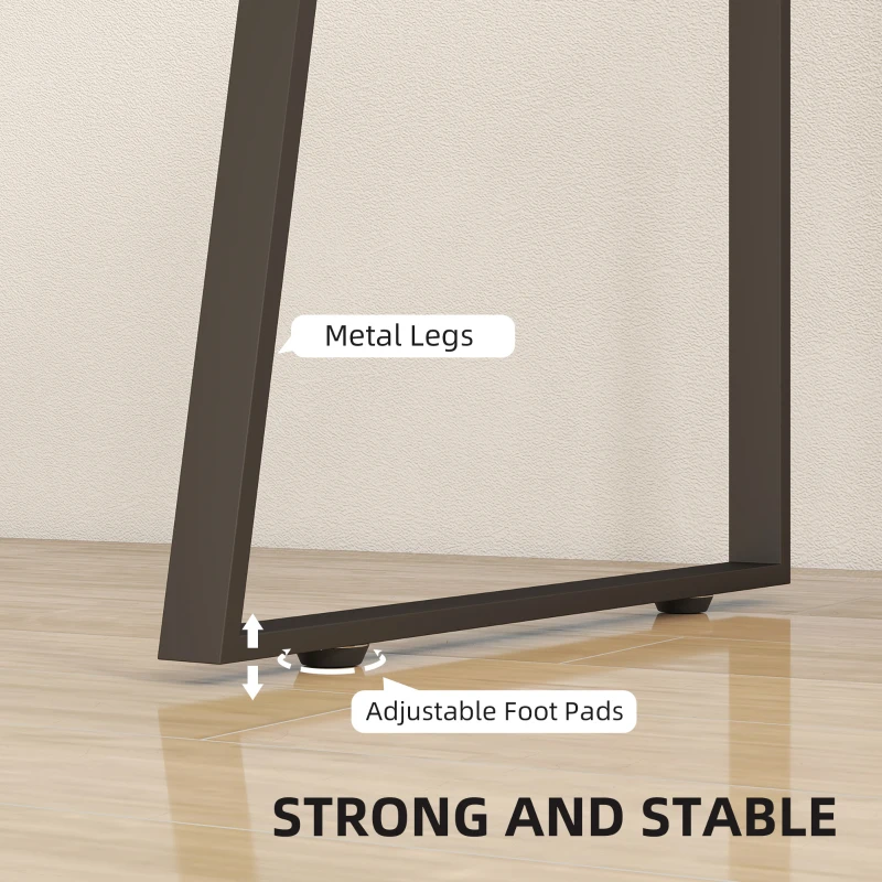 HOMCOM 53 Inch Computer Desk, Writing Table with Cabinet, Drawer, Adjustable Shelf for Home Office Study, Natural Wood