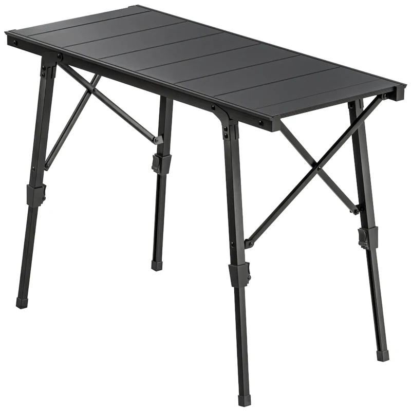 Outsunny Folding Picnic Table Heavy Duty Camping Table with Removable Plates Non-slip Feet for Outdoor BBQ