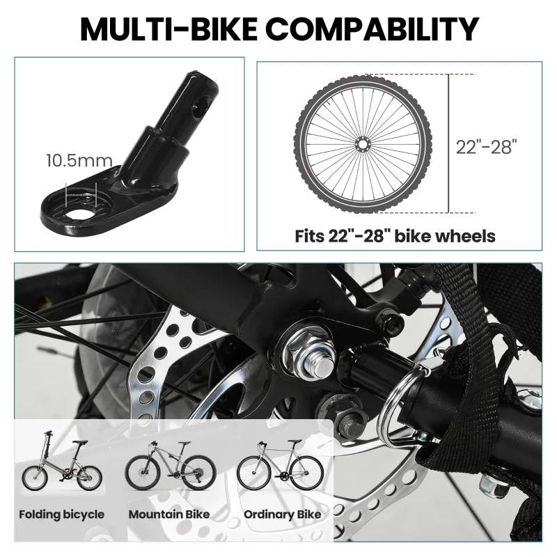 Soozier Bike Cargo Trailer, Bicycle Trailer Wagon Cart with Quick Release 16" Pneumatic Wheels, Aluminum Rims, Red Flag, Black