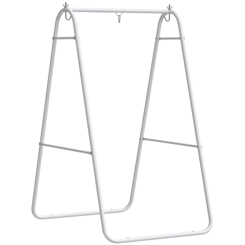 Outsunny Hammock Chair Stand Only Heavy Duty Solid Steel A-Frame for Hanging Hammock, Egg Chair, Max Load 330 LBS, White