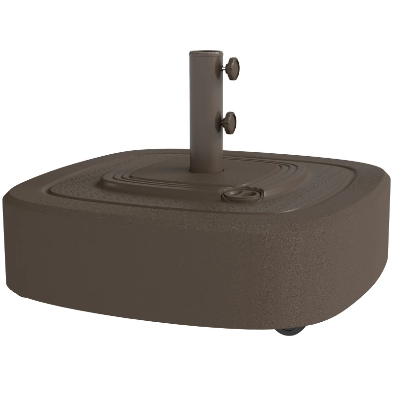 Outsunny Patio Umbrella Base Outdoor Umbrella Stand with Wheels for 1.5"/1.9" Umbrella Poles