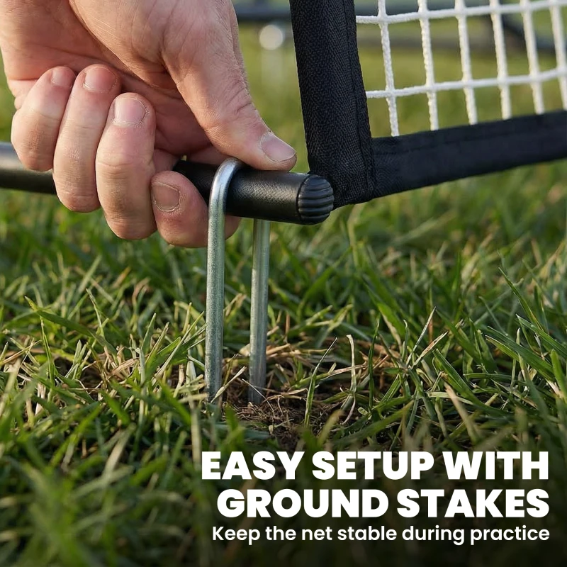 Soozier 2-in-1 Portable Soccer Rebounder Net, Dual-Sided and Foldable Bounce Back Net with Carry Bag for Soccer Baseball