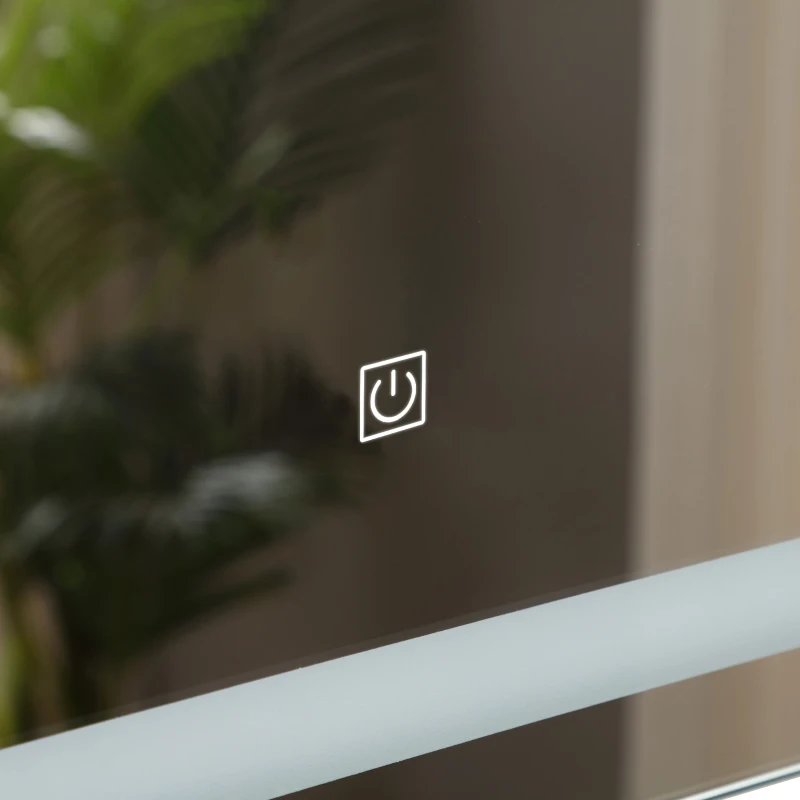 HOMCOM 24 x 32 Inch LED Bathroom Mirror Wall Mounted Vanity Lighted Illuminated Mirror with with Touch Switch, Vertical Outline LEDs