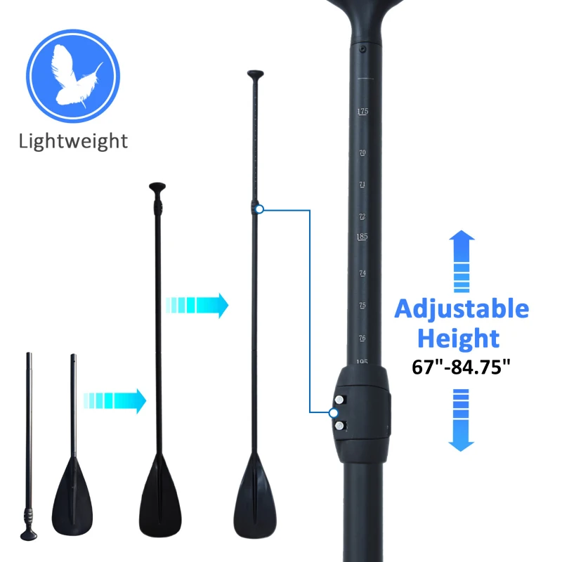 Soozier Inflatable Paddle Board, 120'' x 30" x 6" Stand Up Paddle Board Lightweight & Foldable w/ ISUP Accessories & Carry Bag, Aluminum Paddle, Fix Accessories Set, Air Pump, Leash