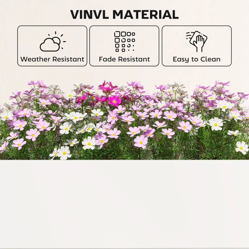 Outsunny Vinyl Raised Garden Bed Kit, 3 x 3 x 1ft Modular Elevated Garden Box with Slotting Legs and Open Bottom, White