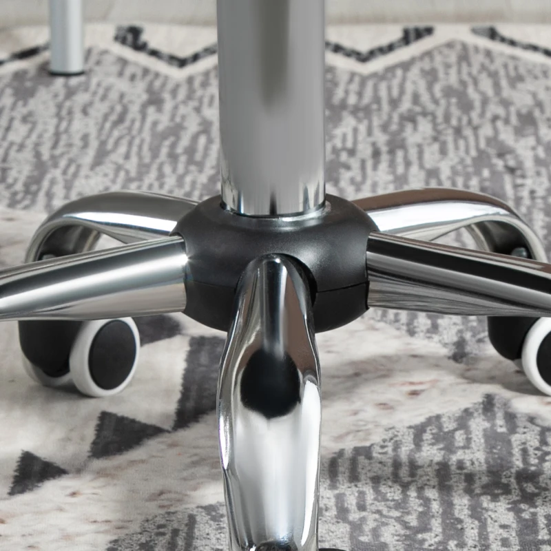 HOMCOM Rolling Swivel Padded Salon Stool with Adjustable Height Wheeled Tattoo Massage Chair Beauty SPA Bar Seat with Thick Padded Black